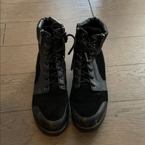 Black combat boots